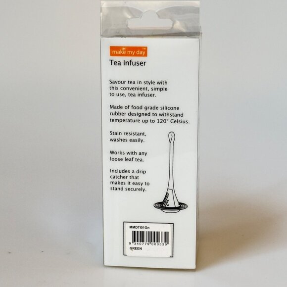 Make my Day Tea Infuser Green Silicone Stain Resistant Easy To Use Works With An - Picture 3 of 4